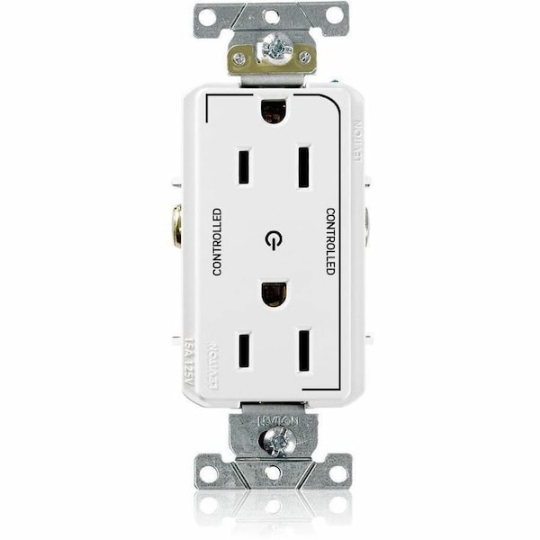 Leviton DPl Dup Rec 15A 125V 2MCtrl Self-Gr Wht 16252-2PW - main