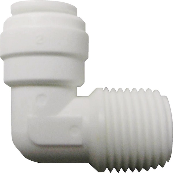 Watts Aqualock 1/4'' OD x 1/8'' MNPT 90 Deg. Push-to-Connect Plastic Elbow, 1/4 Bend PL-3008 - main