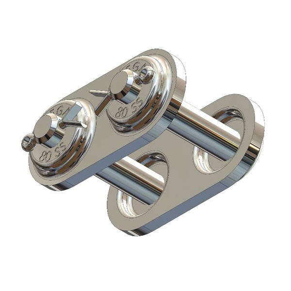 Senqcia Hi-Max Single Strand Cottd Connecting Link, 80SS-MEGA chain, 1P, .86 OAW, .313 Pin, 304SS 80SSMEGACL - main
