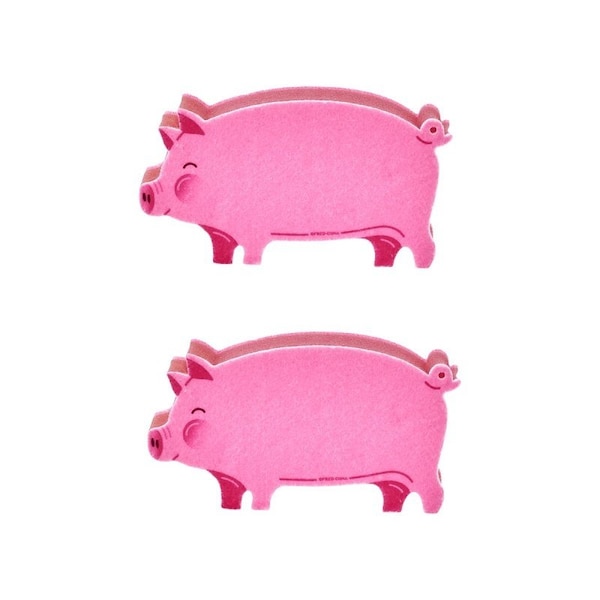 Genuine Fred PIGSTY Multi-Layered Kitchen Sponge, 5 in L, 2.7 in W, 1.2 in Thick, Felt/Polyester, Pink 5286340 - main