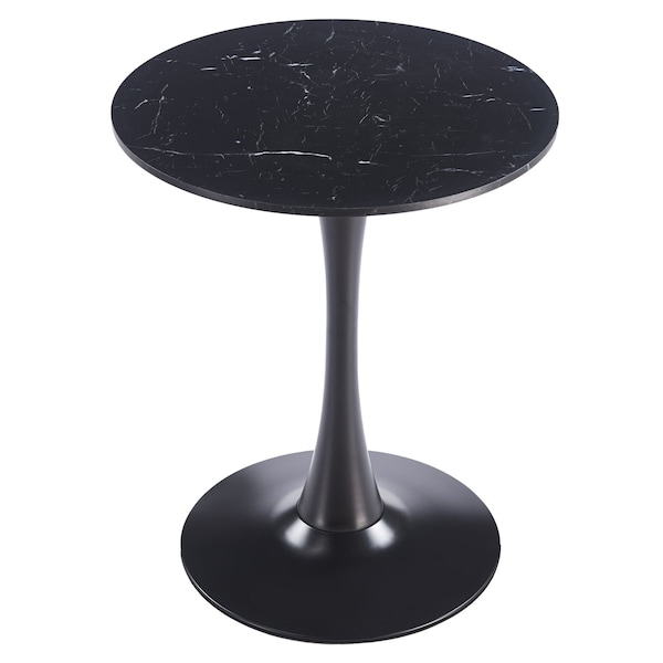 Leisuremod Bristol Round MDF Dining Table - Pedestal Base Kitchen Table, Modern Style BTBL-B24BLMT - main