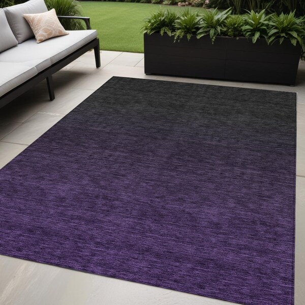 Homeroots 5' X 8' Eggplant Purple And Charcoal Abstract Washable Indoor Outdoor Area Rug 588937 - main