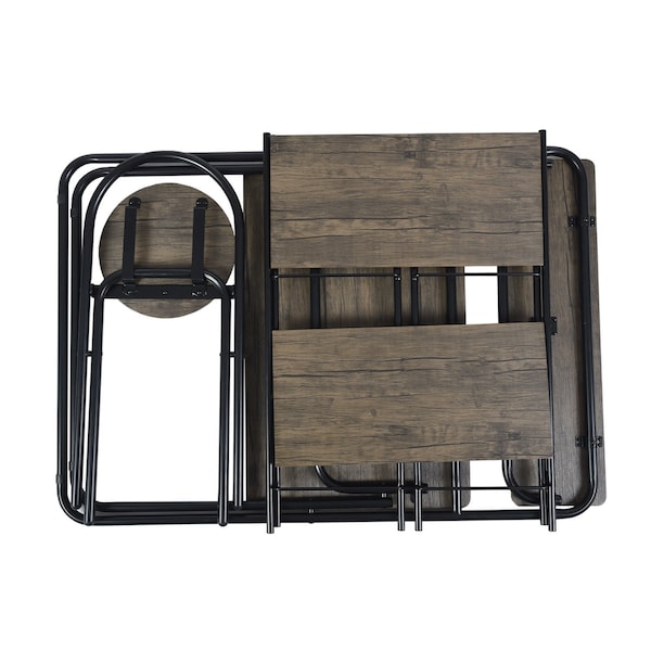 Homeroots Black and Brown Wood and Steel Office Chair 568252 - main
