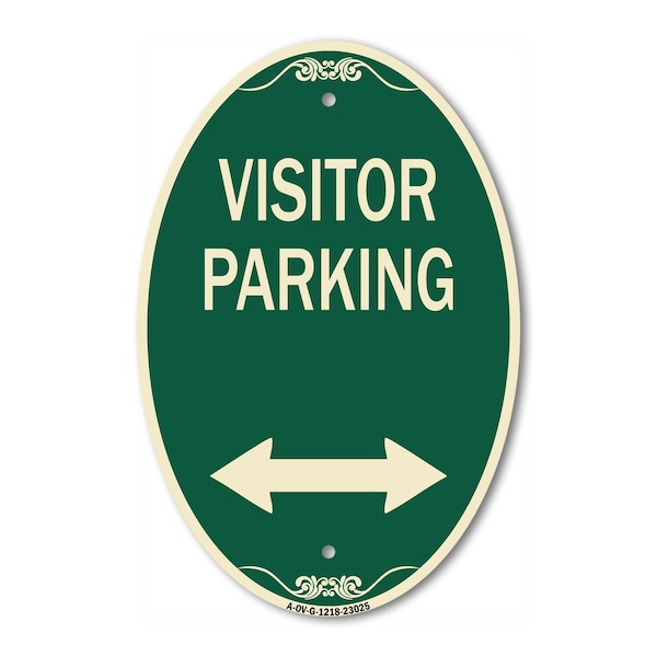 Signmission Reserved Parking Sign Visitor Parking Arrow , 12 In X 18 In Architectural, Heavy Gauge Aluminum A-OV-G-1218-23025 - main