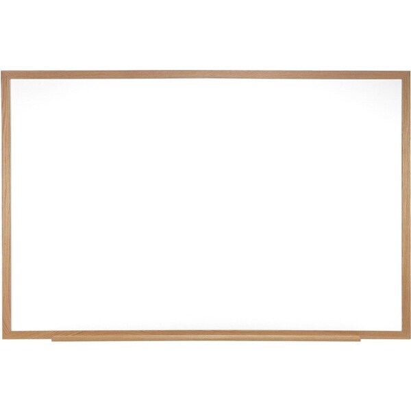 Ghent Dry Erase Board, Porcelain, 24 5/8 in, 36 5/8 in, Wood Frame, White, Matte M1W-23-1 - main