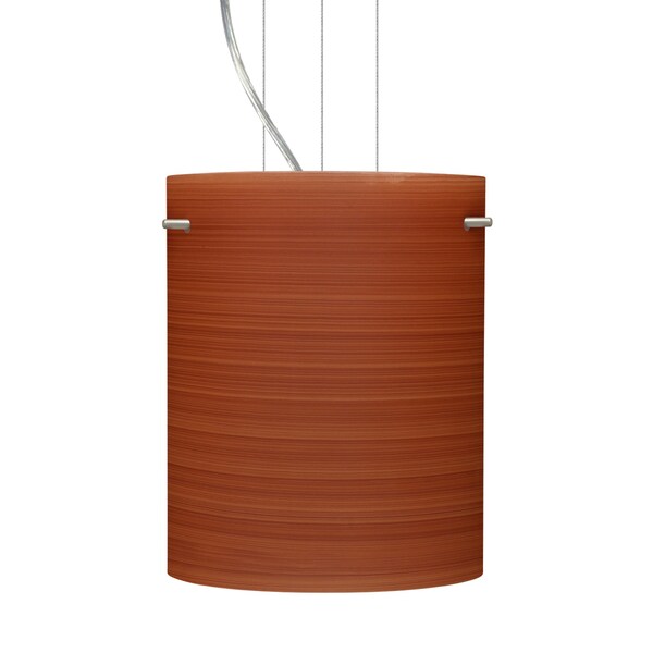 Besa Lighting Tamburo 8 Cable Pendant, Cherry, Satin Nickel Finish, 1x100W Incandescent 1KG-4006CH-SN - main