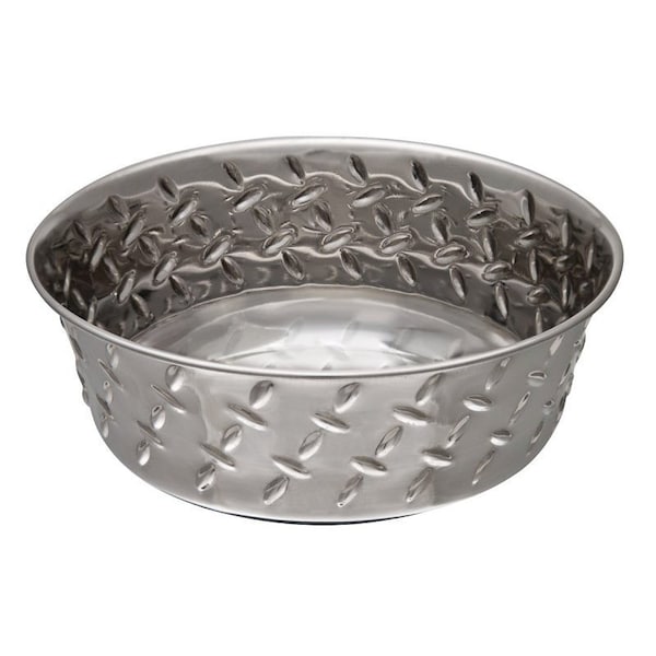 Boss Pet Loving Pets Pet Feeding Dish, 5 qt Volume, Stainless Steel, Silver 7258 - main