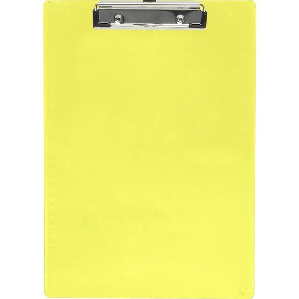 Saunders Mfg Saunders Recycled Plastic Clipboard with Low Profile Clip, 8-1/2" x 12", Transparent Neon Yellow 21595 - main