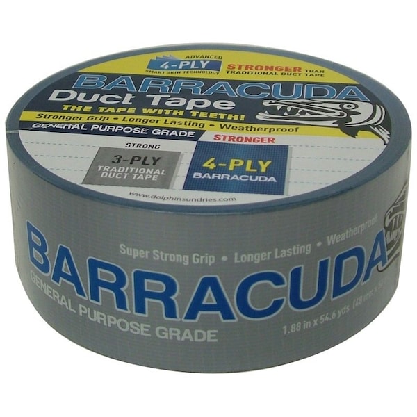 Blue Dolphin Barracuda Duct Tape, 54.6 yd L, 1.88 in W, BlueSilver TP DUCT BARA BLU - main