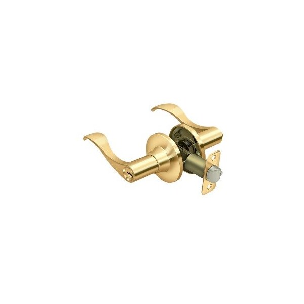 Deltana Savanna Home Series Traditional Door Leverset Single Cylinder Left Handed Lifetime Polished Brass 6461L-003 - main