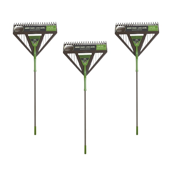 Ames 60 in. Steel Handle Poly Leaf Rake, 20 Dual Tines, 3-Pack 10000-07606 - main