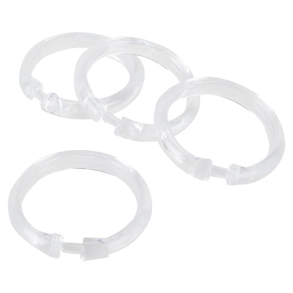 Simple Spaces Shower Curtain Ring, Plastic, Clear, 1 cm W, 2-1/2 in H SD-ORING-C3L - main