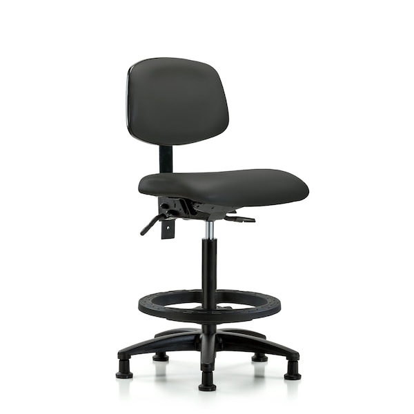 Blue Ridge Ergonomics High Bench Chair Desk Chair, Vin, Chr Tilt AA Casters, Berry, No Arms, 26" to 35" Height, Vinyl BR-VHBCH-RG-T0-A0-BF-RG-8605 - main