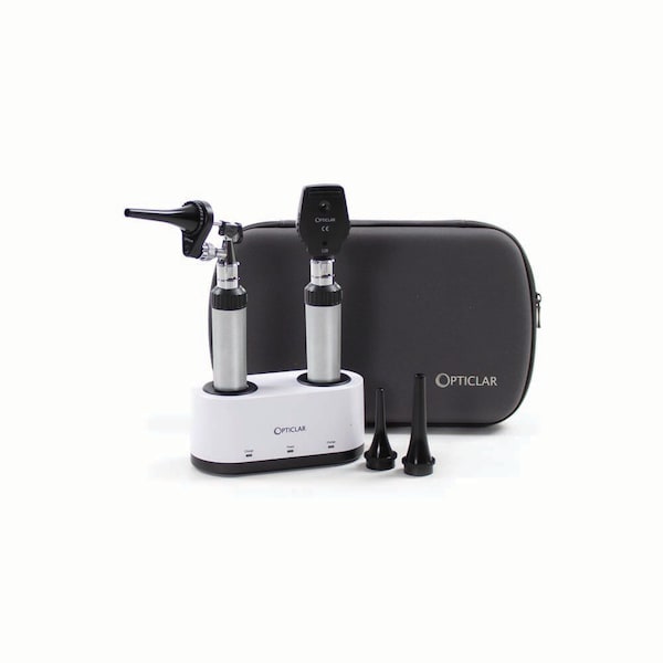 Jorgensen Laboratories Opticlar Veterinary Diagnostic Sets - Oto & Opht head- 2x Lithium Handle-Dual Base J1664 - main