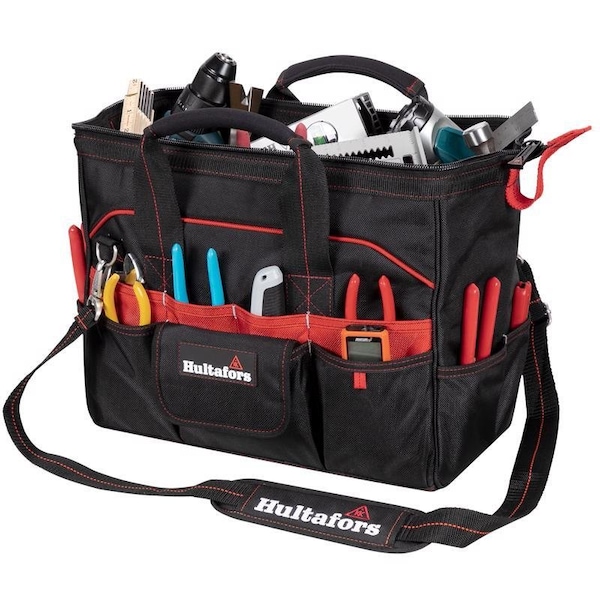 Clc Hultafors Group 7.5 in. W X 19.5 in. H Ballistic Polyester Tradesman Tool Bag 33 pocket Black/Red HT5543 - main