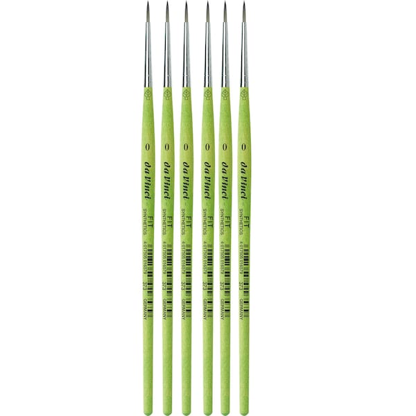 Da Vinci FIT Synthetics Student Brush, Synthetic, Acrylic & Tempera, Round, Series 373, Size 0, 6PK VA-373_0 - main