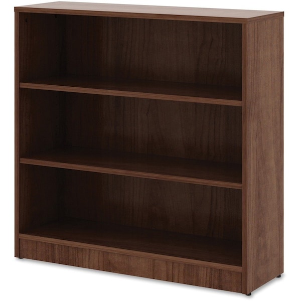 Lorell Laminate 3-Shelf Bookcase, 36" x 36" x 12", Walnut LLR99783 - main