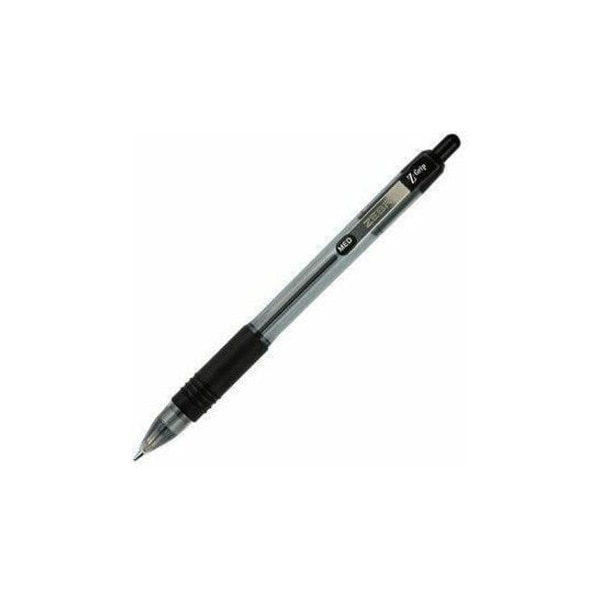 Zebra Pen Ballpoint Pen, Retractable, 1.0mm Med.Pt, CL/Black Ink PK ZEB22210 - main