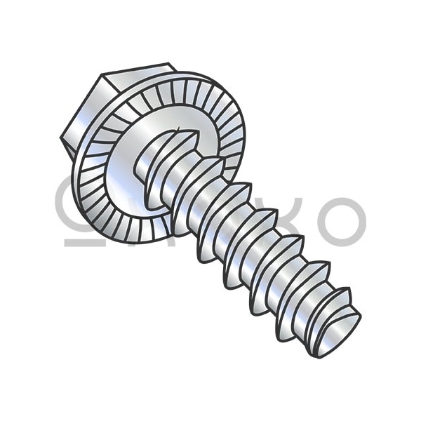 Oxoxo 8-16X5/8 Unslot Indent Hexwasher Serrated Plastite Alternate 48-2 Full Thrd Zinc Bake Wax, 4000PK 578567 - main