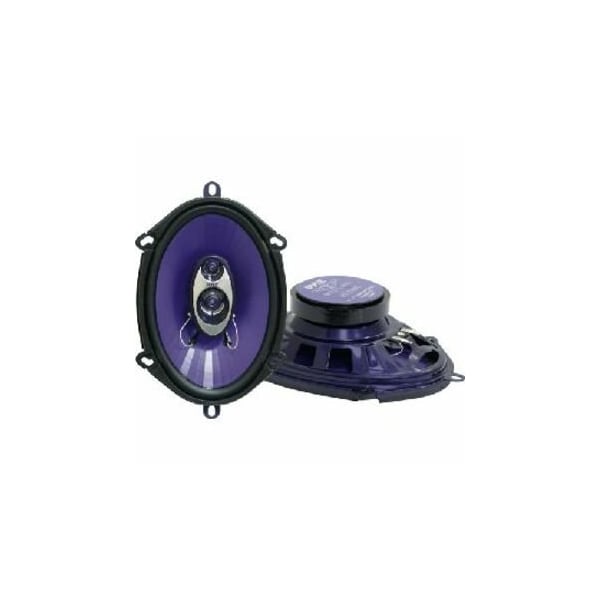 Pyle Pyle 5 in x 7 in Car Sound Speaker (Pair) - Blue Poly Cone, 3-Way 300W, 4 Ohm, 1" ASV Voice Coil PL573BL - main