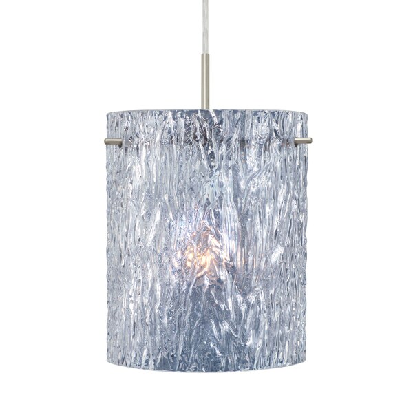 Besa Lighting Besa Tamburo 8 Pendant, Clear Stone, Satin Nickel Finish, 1x 11W LED 1JT-400600-LED-SN - main