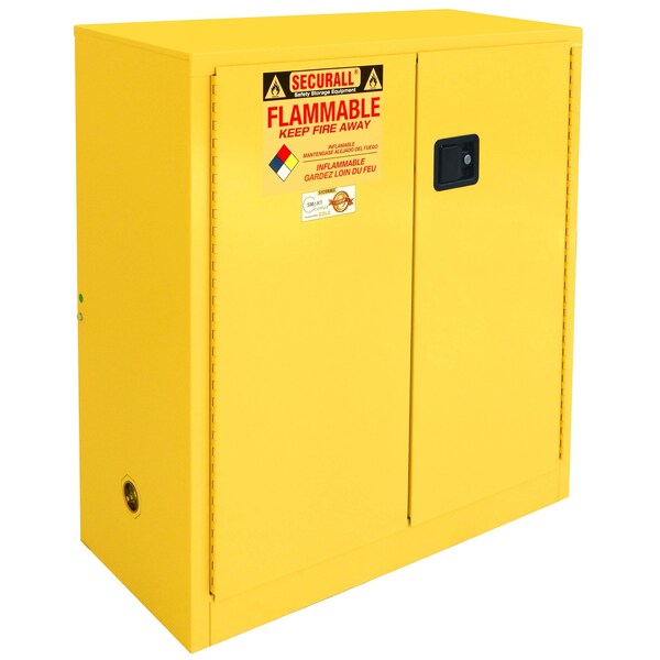 Securall Paint Storage Cabinet, 40 Gallon, 3 Shelves, 43 in W x 44 in H x 18 in D, Red P140 - main