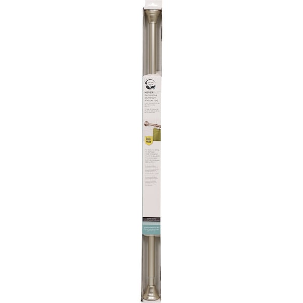 Zenna Home Straight 72'' Adjustable Tension Finial Shower Rod in Brushed Nickel 661ALBN - main