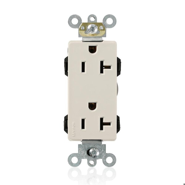 Leviton Straight Blade Receptacle, 5-20R, 20 A, 125V AC, Flush Mount, Self-Grounded M1636-T - main