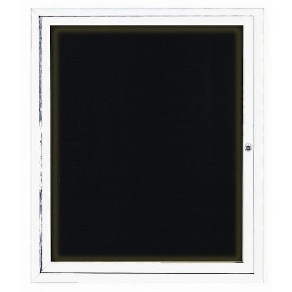 Aarco Illuminated Enclosed Letter Board Directory w/ Powder Coated White Al Frame, 36''Hx30''W 1 Door ADC3630IW - main