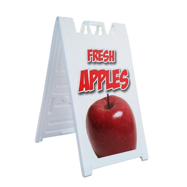 Signmission Fresh Apples, A-Frame & 2 Decals Installed, Heavy-Duty Plastic Frame SBHD-D-2436-Fresh Apples - main