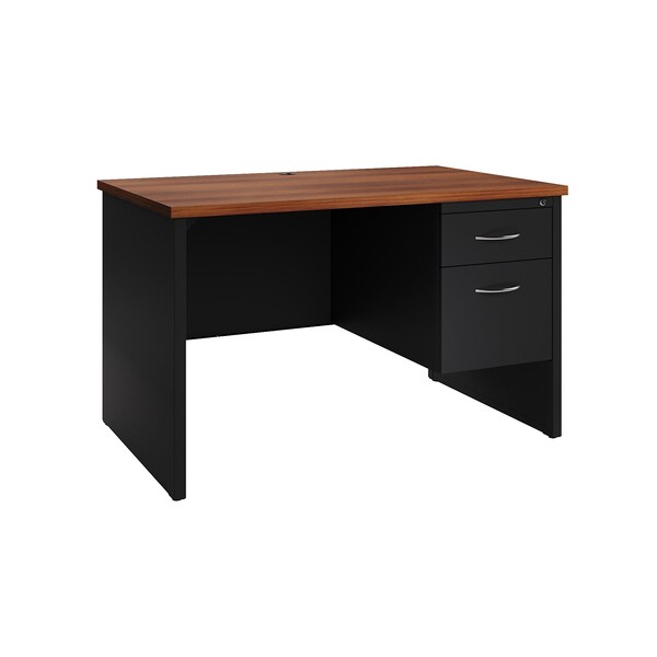 Hirsh Desk Pedestal, 30 in D X 29 1/2 in H, 48 in W X Steel, Black/Walnut 20539 - main