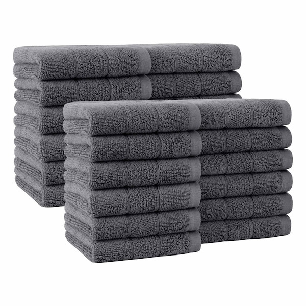 Arkwright Home Family Essentials Washcloths 12x12 Dark Grey - Case of 144, 24PK FEWC-24PK-DG - main