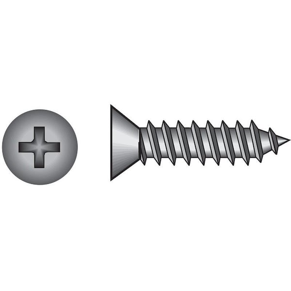 Hillman Sheet Metal Screw, Flat Head Phillips Drive, 100 PK 80156 - main
