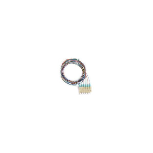 Cable Wholesale 6 Strand Fiber Pigtail, 50/125 Multmode(Aqua Boot), OM3, SC/PC connectors, 3 meter 15F1-40006 - main