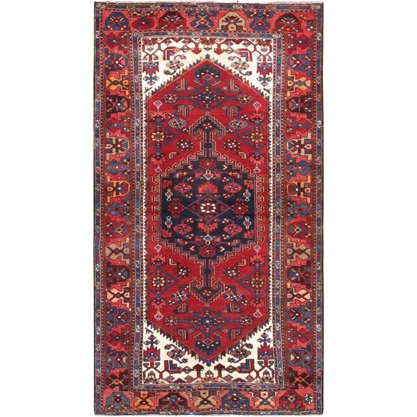 Pasargad Home Vintage Azerbaijan Rust Wool Area Rug- 4 ft. 4 in. X 7 ft.10 in. 54712 - main