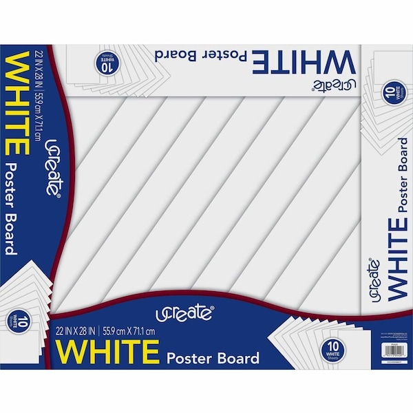 Pacon UCreate™ Poster Board, White, 22" x 28", 10 Sheets Per Pack, PK3 5420 - main