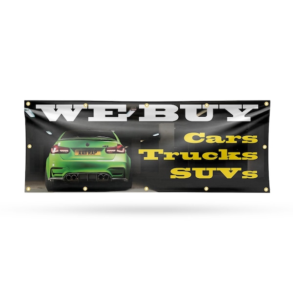 Signmission We Buy Cars Trucks & SUV, 48 Inch x 120 Inch, Vinyl Banner B-120-30924 - main