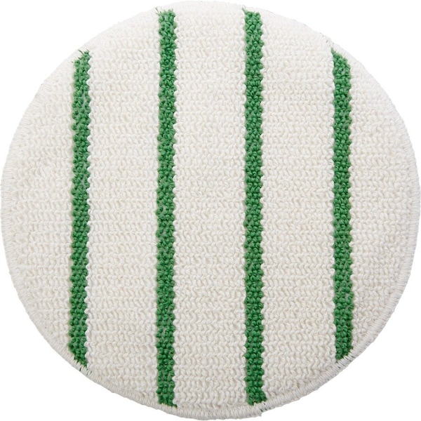 Rubbermaid Commercial Green Stripe Carpet Bonnet, White RCPP26900 - main