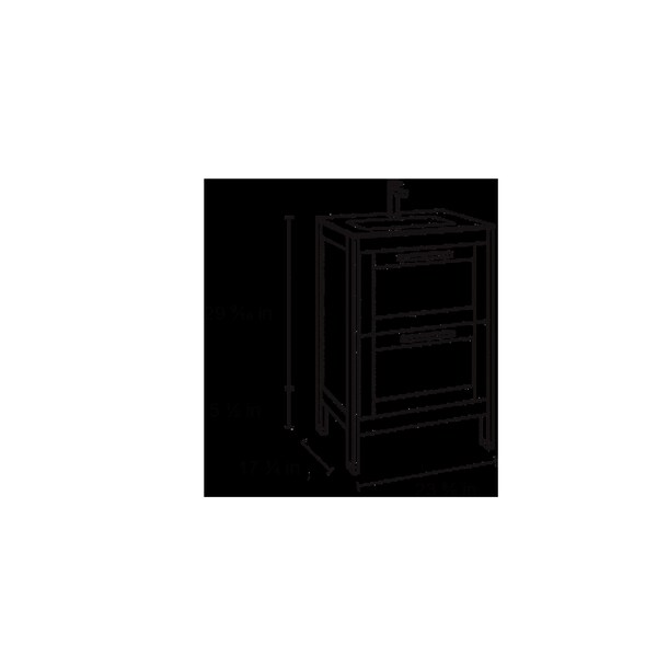 Homeroots 24" Oak Wood Freestanding Bathroom Vanity With White Sink And Two Drawers 627395 - main