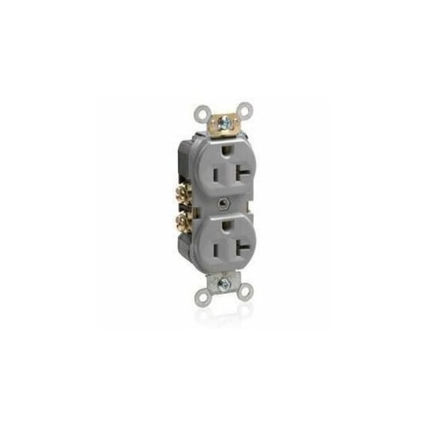 Leviton Commercial Grade Duplex Receptacle, 20 Amp, 125 Volt BR20-GY - main