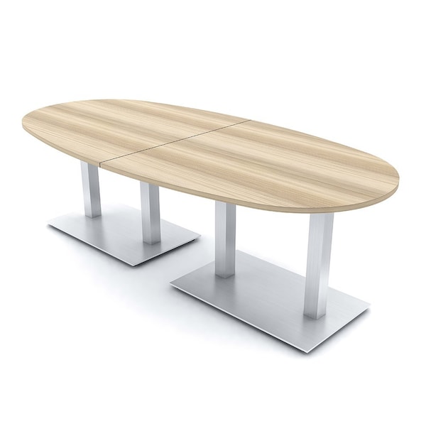 Skutchi Designs Boval Conference Table With Power Unit, 48 in W, 96 in L, Brown HAR-BOVL-48X96-DOU-K525-NA - main