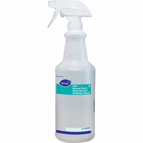 Diversey 32 oz. Clear, Polyethylene Preprinted Trigger Spray Bottle D03905 - main