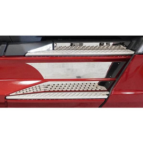 Ilc KENWORTH T680NG YEAR 2022 304 STAINLESS STEEL MID KICK PANEL TRIM ON SIDE FAIRING 2 PC SET KW T680NG 2022 SS MID KICK PANEL TRIM ON SIDE FAIR - main