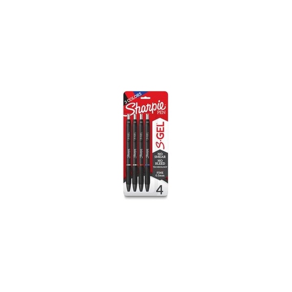 Sharpie S-Gel Pens, 0.5 mm Pen Point, Blue, Black, Red Ink, Gel-based, Black Barrel, 6PK 2116199 - main