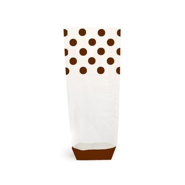 Nashville Wraps Chocolate Polka Dots 1.4 mil Cello Bags, 3.5x2.25x12, 100PK 96263 - main