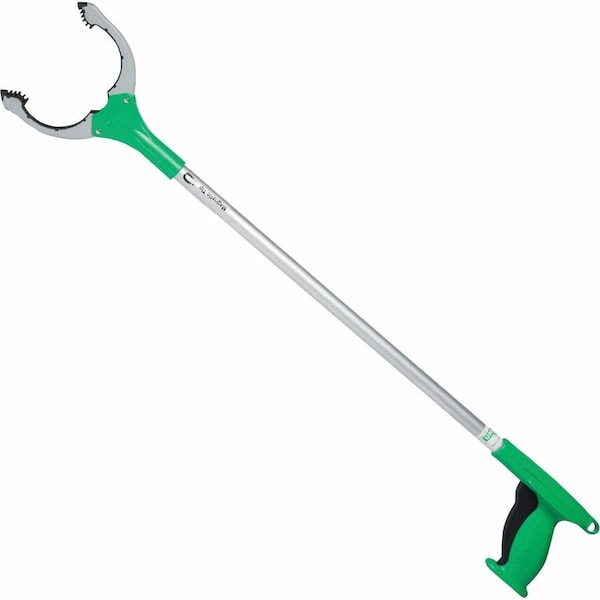 Unger Trash Grabber, Trigger Handle, 36 in L, 3 3/4 in Grabber Opening, Aluminum, Green NT090 - main