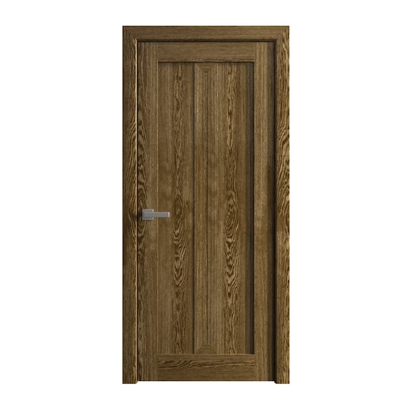 Sartodoors Interior Solid French Door 30 x 84 inches, Ego 5006 Marble Oak, Single Regular Panel Frame Handle EGO5006ID-DMR-3084 - main