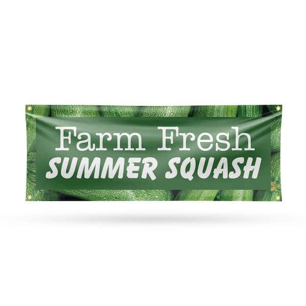 Signmission Farm Fresh Summer Squash, 18 Inch x 48 Inch, Vinyl Banner B-30617 - main