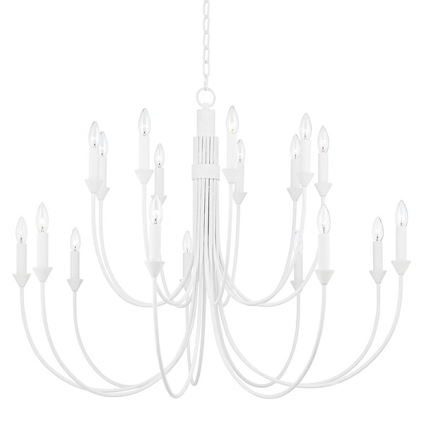 Troy Lighting Cate 18 Light Chandelier 42 In. Gesso White F1018-GSW - main