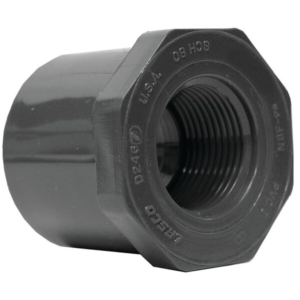 Genova LASCO 838167BC Reducing Bushing, 114 x 34 in, Spigot x Female, PVC, SCH 80 Schedule 838167-BC - main